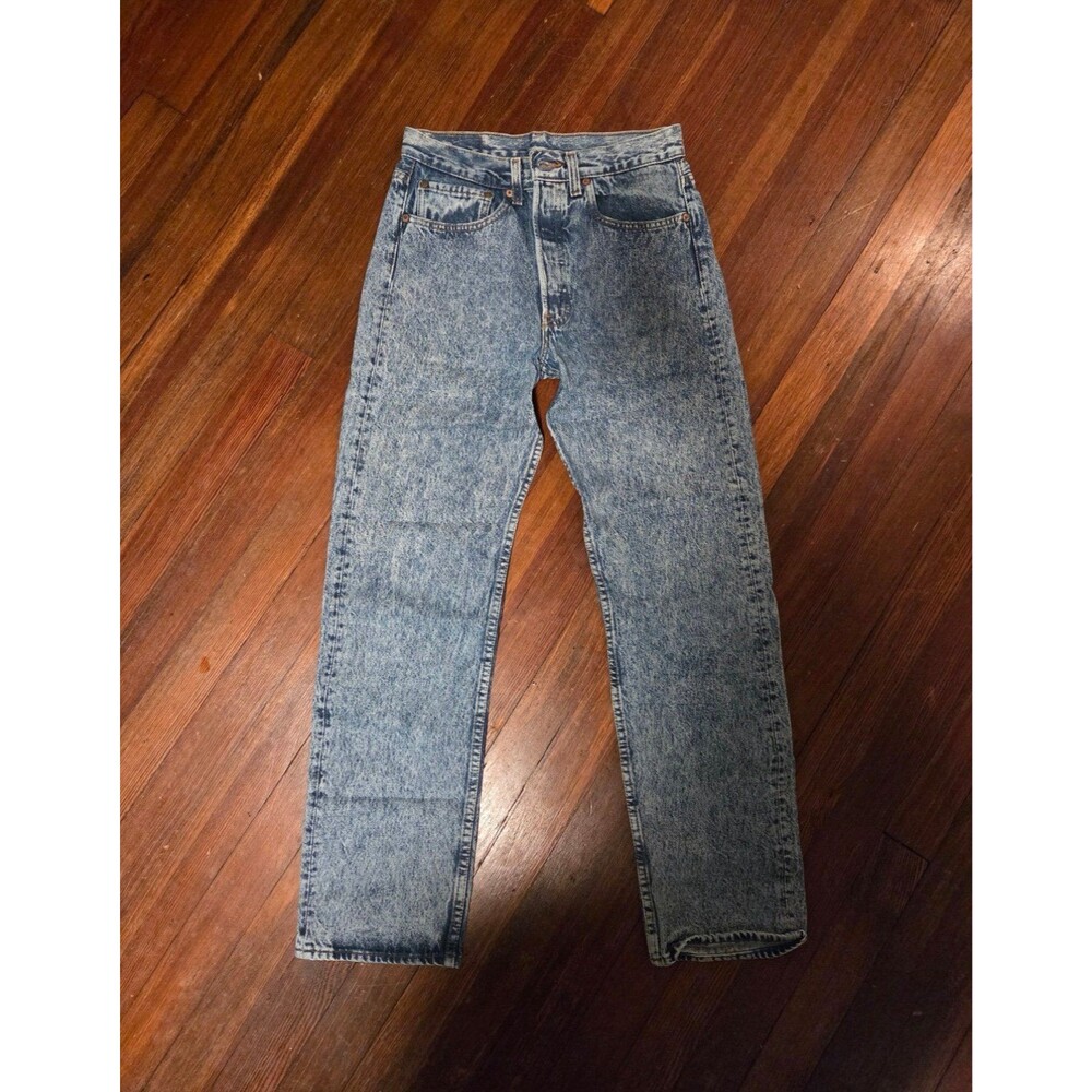 Vintage 80s Levi’s 501 Red Tag Made in USA Acid Wash Jeans 31x32 Women’s - Picture 3 of 12